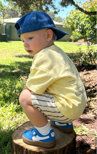 Vêtements pour enfants personnalisés, t-shirt oversize 100% coton pour garçons et <span class=keywords><strong>short</strong></span> rayé en sergé, ensemble 2 pièces, vêtements mignons pour bébés - Product Image 4