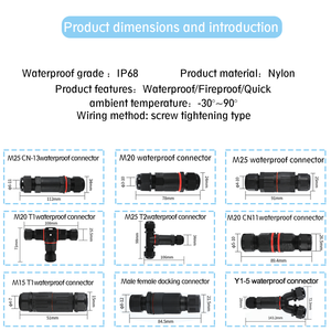 IP68 su geçirmez tel konektörler terminalleri elektrik kablosu konektörü hızlı hızlı IP68 su geçirmez konektörler 3pin 5pin - Product Image 2