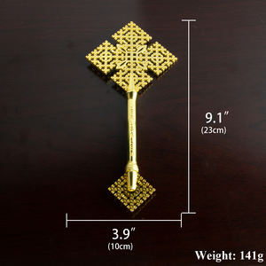 Orthodoxes Kreuz Jesus Religiöses Kreuz Christentum Religion Geschenk Kleines Handkreuz Vergoldet für Kirchengebet - Product Image 2