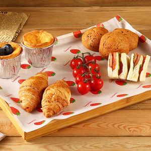 กระดาษห่ออาหารกันไขมันสำหรับแซนด์วิชเบอร์เกอร์ พิมพ์ลายตามสั่ง เกรดอาหาร สำหรับห่อขนมปังแฮมเบอร์เกอร์ พร้อมโลโก้ - Product Image 1