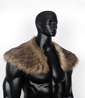 Échantillon de col en fausse fourrure Viking pour homme, accessoire de costume médiéval avec écharpe, cape et épaulettes en fausse fourrure