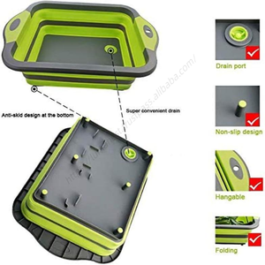 Tabla de Cortar Plegable de Silicona Multifuncional 2 en 1 YUOU con Colador para el Hogar - Product Image 3