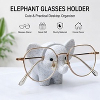 Support à lunettes en PLA imprimé en 3D, motif éléphant, texture marbre, support de lunettes, ornement de bureau, décoration intérieure