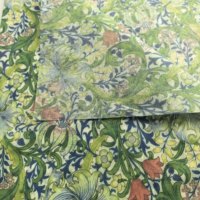 Kertas Tisu Sekali Pakai Anti Air Motif Batik Indonesia Hijau Vintage 17gsm 50x70cm Custom Grosir untuk Pembungkus Kado & Kerajinan