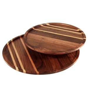 Fabricant et exportateur de nouveau style Lazy Susan en bois rond fait à la main d'Inde - Product Image 4