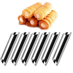 6pcs Cannoli Forme Torta Corno Stampo In Acciaio Inox Cannoli Tubi conchiglie Crema Corno Della Muffa Pasticceria di Cottura Della Muffa