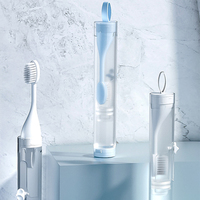 Ensemble de brosse à dents de voyage pliable 3-en-1 pour hôtel, léger et portable, 100% biodégradable, en plastique, avec dentifrice, poils souples en PBT, LULA