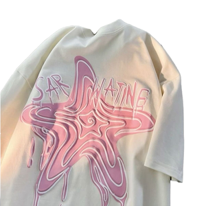 เสื้อยืดแขนสั้นคอตตอนทอเนื้อหนักคุณภาพสูงขนาดใหญ่พิเศษสั่งทำได้  ลายพิมพ์ 3 มิติแบบกำหนดเอง - Product Image 1