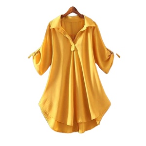 Fashion Casual Chiffon <b>Blouse</b> <b>Long</b> Style Plus Size Tops for <b>Women</b> <b>White</b> Loose Shirts - Product Image 5