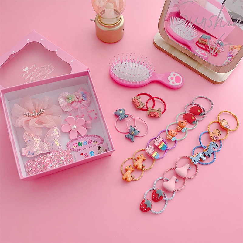 Новая детская заколка в подарочной коробке, Детская Милая заколка, Детская расческа, аксессуары для волос