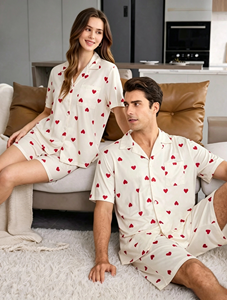 Couple Night Dress Sexy For <b>Men</b> And Women Wholesale Customized Unisex <b>Pajamas</b> <b>Set</b> Summer Tops <b>Shorts</b> Sleepwear Supplier - Product Image 2