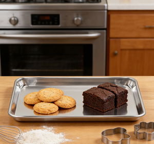 <span class=keywords><strong>Teglia</strong></span> Rettangolare <span class=keywords><strong>in</strong></span> Lega di Alluminio Resistente - Vassoio Professionale per Torte e Arrosti <span class=keywords><strong>in</strong></span> Forni di Cucine Commerciali - Product Image 5