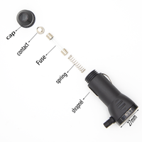 Adaptateur de chargeur d'alimentation de véhicule de haute qualité DC voiture allume-cigare prise mâle avec interrupteur marche/arrêt voyant