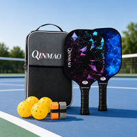 Set Raket Pickleball Fiberglass Grosir Pabrik dengan 2 Raket 4 Bola Tas Jinjing OEM ODM MOQ 1