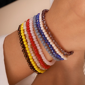 कस्टम बोहेमियन रंगीन छोटे क्रिस्टल ग्लास बेड्स ब्रैसलेट फैशन दोस्ती उपहार बेडेड कंगन - Product Image 3