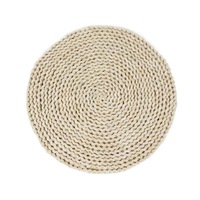 Restaurant Matériau écologique Personnalisé Rond Résistant À La Chaleur Cuisine Personnalisé Noël Naturel Table Tissé Napperons 30x30cm