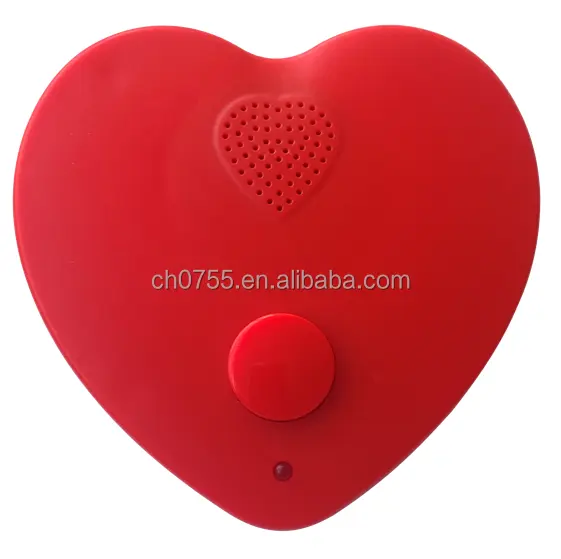 Módulo de altavoz en forma de corazón descargable y regrabable Caja de sonido de audio de voz para regalo Juguete de peluche Grabación de sonido