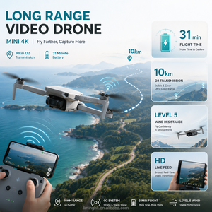 Mini 4k Long Range Video <b>Drone</b> O2 Transmission 10km Link 31 Minute Battery For <b>Outdoor</b> Adventure Photography Combo Package - Product Image 1