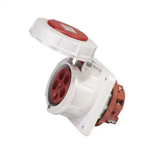 IP67 Waterproof 63 amps Industrial socket SP1128 5P 63A 6H Flush-type cabinet socket