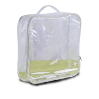 Sac plastique pvc blanc à fermeture éclair, 50 unités, pour emballage du drap de lit