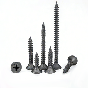 Vis <span class=keywords><strong>à</strong></span> cloison sèche en phosphate noir, tête fraisée, empreinte Phillips, filetage grossier, fixations pour plaques de plâtre, plusieurs tailles, acier au carbone - Product Image 1