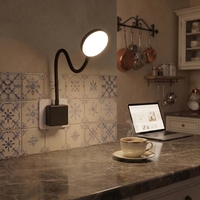 Veilleuse LED intelligente à prise européenne avec gradation progressive, protection oculaire, fixation murale, commande tactile, en matériau PC durable pour chambre et bureau
