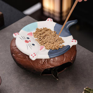 Diffuseur d'huiles essentielles créatif en céramique en forme de chat, pour thé au cèdre torréfié, four à pâtisserie, essentiel pour la maison - Product Image 3