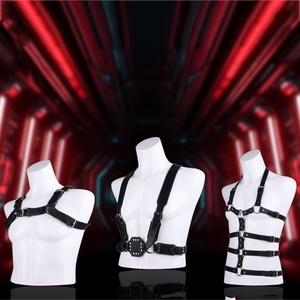 New Arrival Sexy Adjustable Leather Bondage <b>Harness</b> for <b>Men</b>, SM BDSM Restraints with Metal Buckles - Product Image 1