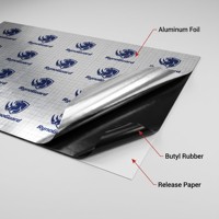 Tapis insonorisant 2 mm en feuille d'aluminium, plaque d'amortissement acoustique pour voiture, coussin d'isolation thermique, feuille insonorisante automobile
