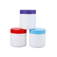 Pots en plastique PE blancs ronds de 350 ml avec couvercle à vis pour crème visage, masque facial, crème contour des yeux, bonbons, médicaments, thé
