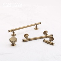 Poignées de meubles Santaya en laiton brossé antique massif, poignées de cuisine, poignées de tiroir de chambre à coucher, boutons de placard