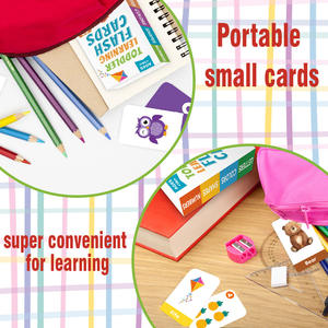 Boîte de cartes flash d'apprentissage précoce transfrontalière pour enfants de 2 ans : apprenez l'<span class=keywords><strong>anglais</strong></span> avec des cartes cognitives sur les lettres et formes de dessins animés - Product Image 4