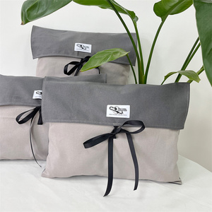 CH Custom Muslin Organic Cotton Dust Bag Ribbon Tie Fashion Contrast Color Envelope Pouch Elegant Dust Cover for <b>Storage</b> - Product Image 1