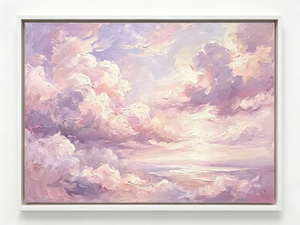 Pintura al Óleo Impresionista Pintada a Mano, Nubes Rosadas <span class=keywords><strong>Pastel</strong></span>, Cielo Etéreo Suave, Paisaje Marino, Arte en Lienzo <span class=keywords><strong>para</strong></span> Decoración del Hogar - Product Image 1