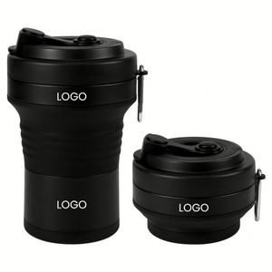 Gobelet pliable en silicone réutilisable avec logo personnalisé, tasses pliables en silicone, gobelets pliables pour les boissons chaudes et froides, tasse à café de voyage - Product Image 1
