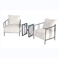 Escargot moderne deux places Sherpa velours canapé métal verre clair petite Table basse Table d'appoint salon loisirs chaise canapé ensemble