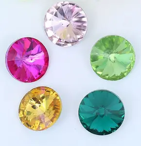 Lucky factory top quality point back crystal rivoli 6mm-30mm fancy strass cristal for jewel