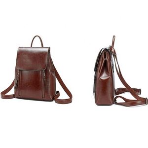 Waterproof External Frame National Style Top Grain Soft <b>Leather</b> Women <b>Small</b> Genuine <b>Leather</b> <b>Backpack</b> - Product Image 4