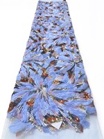 Tissu en dentelle filet de luxe fait main avec fleurs 3D et sequins, poids moyen, pour robe d'église africaine, occasion de mariage, costume