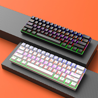 Teclado Mecánico para Juegos al 60%, Ergonómico, Duradero, Cable Tipo-C Desmontable, Mini Teclado Gamer, Interruptores Azules