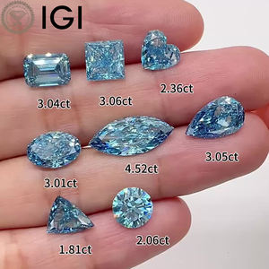 Lab Cor azul Grown Diamonds Loose Asscher Princesa Coração Almofada Oval Marquise Round Cut VS VVS CVD Lab Diamante - Product Image 1