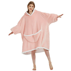 <span class=keywords><strong>ผ้า</strong></span>ห่มมีฮู้ดผ้าสักหลาดขนแกะโพลีเอสเตอร์ขนาดใหญ่สำหรับเด็กและผู้ใหญ่ - Product Image 1