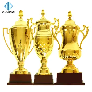 Manufacturer Custom Logo Creative Award Cup World Sports Medals And Trophies Gold Silver Metal Sport Metal Trophy For Champions