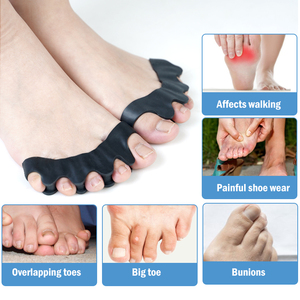 Échantillons gratuits SEBS Séparateur d'orteils réglable à 5 pour soulager les oignons <span class=keywords><strong>Hallux</strong></span> <span class=keywords><strong>Valgus</strong></span> <span class=keywords><strong>Correcteur</strong></span> d'orteils Tampon d'espacement <span class=keywords><strong>Correcteur</strong></span> d'orteils - Product Image 5