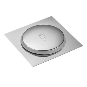OEM Desagüe de suelo cuadrado de acero inoxidable con pedal, antiolores, diseño americano brillante, pulido, para Oriente Medio, transfronterizo - Product Image 1