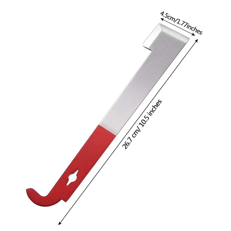 Herramienta de colmena de gancho J de apicultores de acero inoxidable con elevador de Marco fácil, mango rojo y Raspador