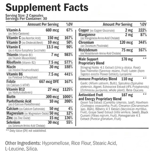 Cápsulas Multivitamínicas y Multiminerales OEM/ODM para Hombres - 20 Vitaminas, Minerales, Antioxidantes, Refuerzo Inmunológico, Gestión de Energía, Uso Diario para Adultos - Product Image 3