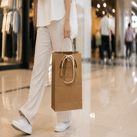 Sacs en papier kraft écologiques et recyclables personnalisés avec logo pour boutiques de vêtements, oreillers et usage domestique, avec poignées et étiquettes – Vente en gros