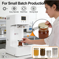 Scelleuse de boîtes électrique semi-automatique pratique pour les bouteilles de boissons et de produits, avec un design à commande par un seul bouton