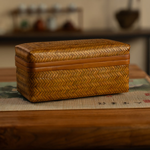 Handmade Bamboo Woven Storage <b>Box</b> Rectangle Lacquered Craft <b>Gift</b> Home Use - Product Image 3